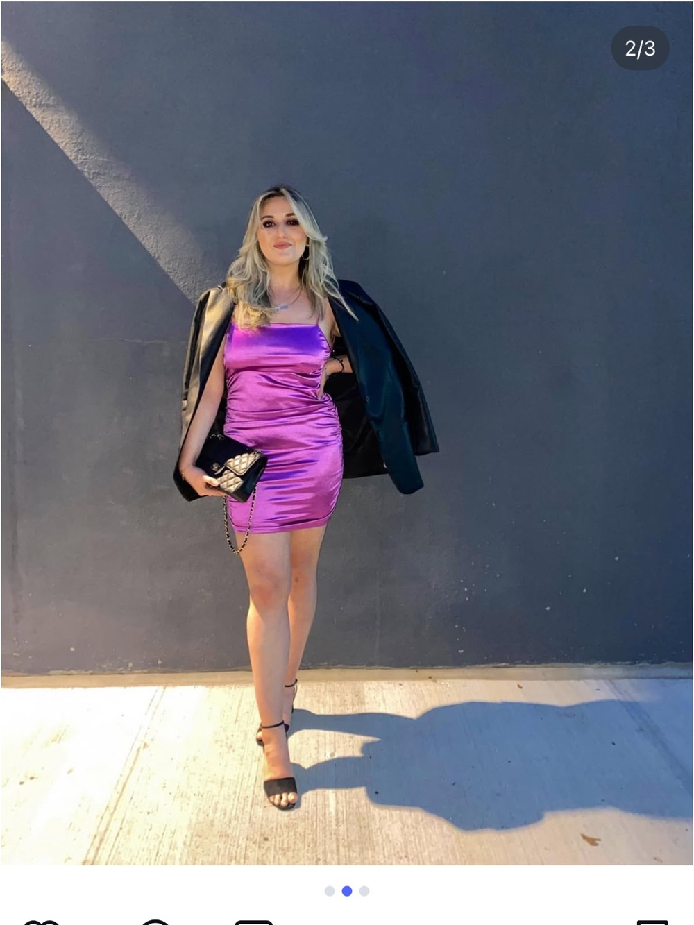 Purple Satin Slip Mini Dress